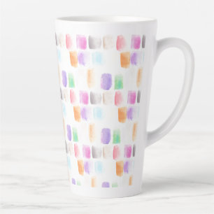 Watercolor Rainbow Brush Hand Painted Strokes Pa Latte Mug