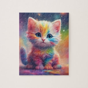 Watercolor Rainbow Cat Jigsaw Puzzle