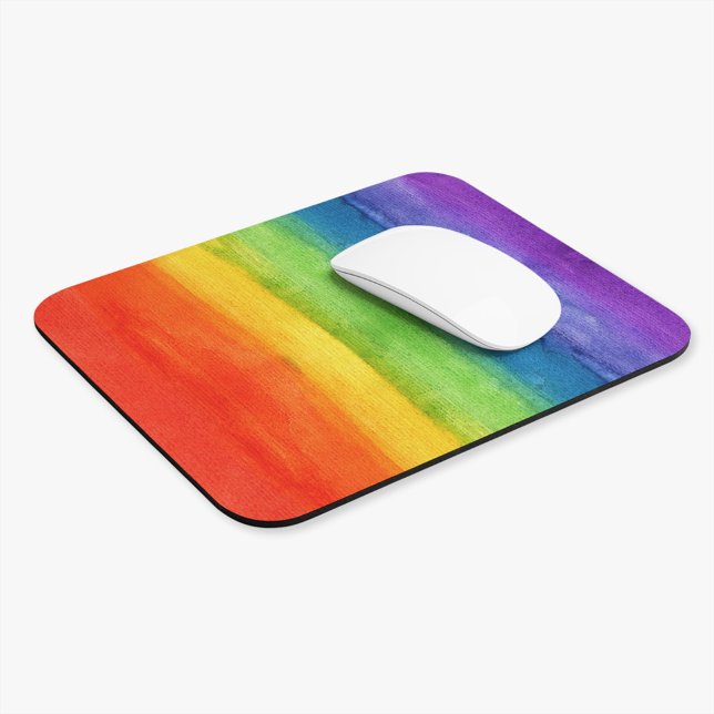 Watercolor Rainbow Colourful Modern Mouse Pad (Creator Uploaded)