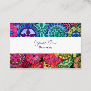 Watercolor Rainbow Colours Mandala Business Card