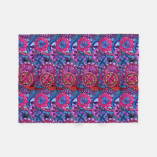 Watercolor Rainbow Colours Mandala Fleece Blanket