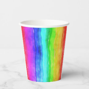 Watercolor Rainbow Colours Paper Cups