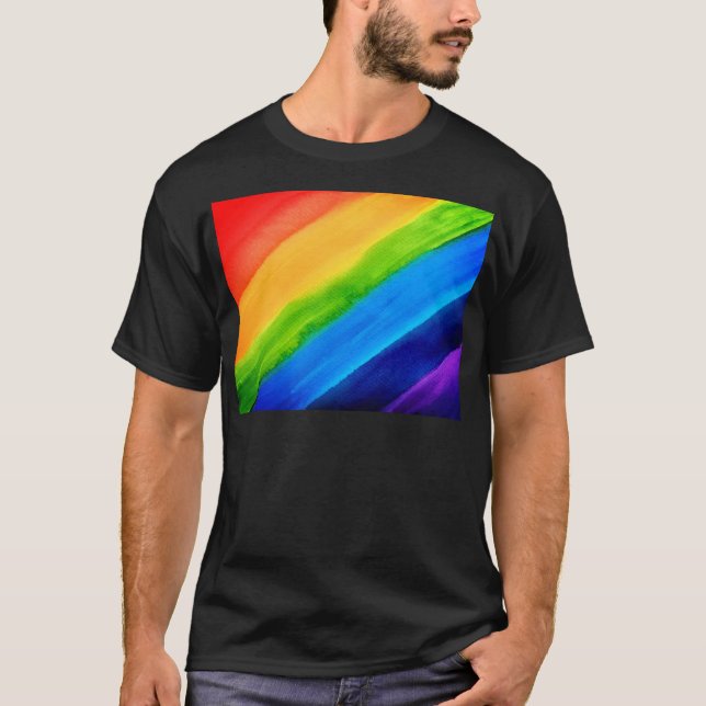 Watercolor Rainbow Colours T-Shirt (Front)