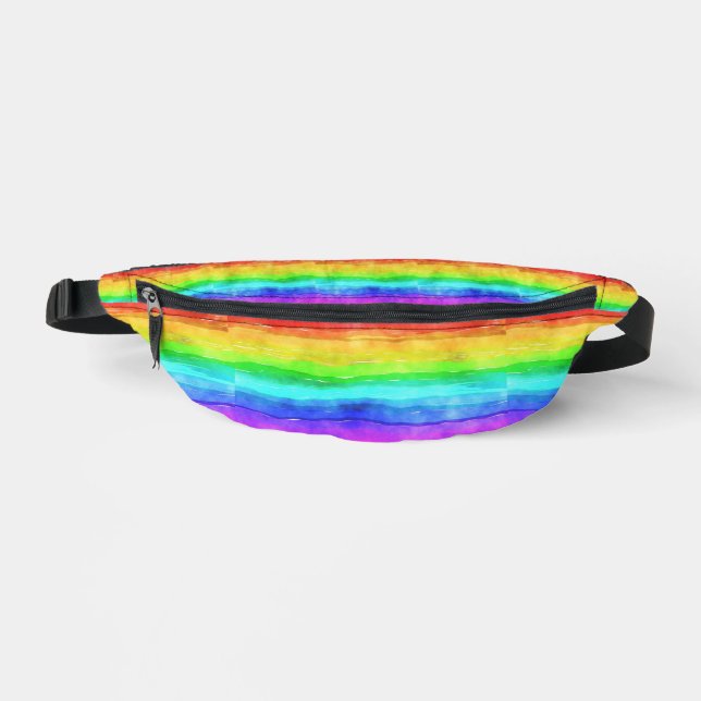 Watercolor Rainbow Design Fanny Pack Bag (Front)