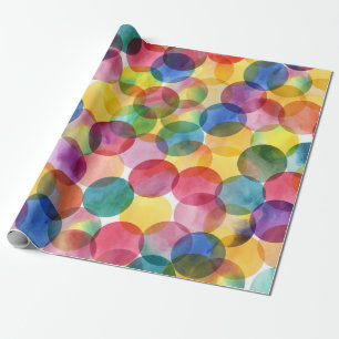 Watercolor Rainbow Dot Wrapping Paper Roll