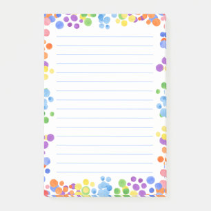 Watercolor Rainbow Dots  Notepad