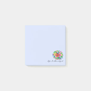 Watercolor Rainbow Flowers Post-it Notes
