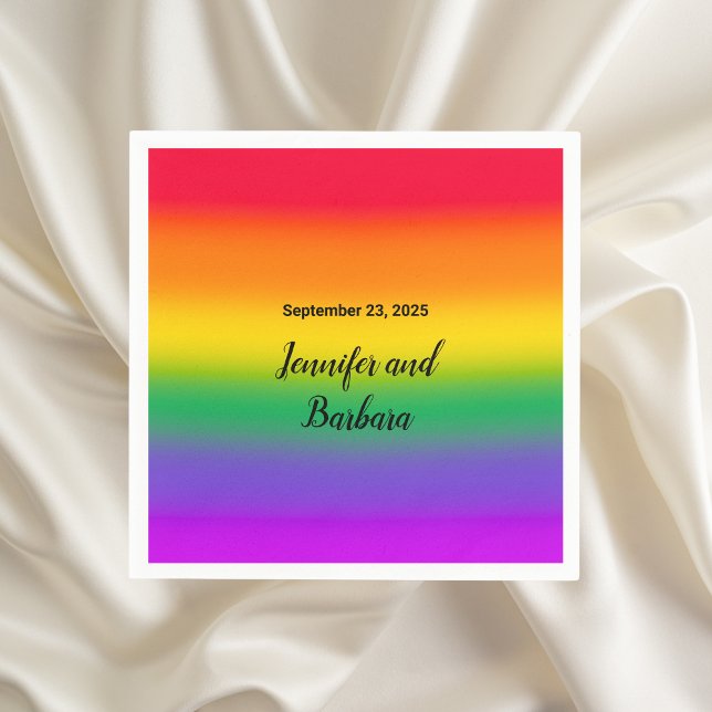 Watercolor Rainbow Gay Pride Dinner Napkin (Creator Uploaded)