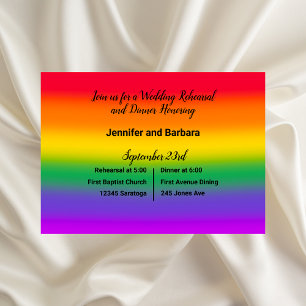 Watercolor Rainbow Gay Pride Wedding Rehearsal  Invitation
