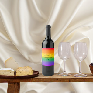 Watercolor Rainbow Gay Pride Wine Labels