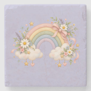 Watercolor Rainbow Gift – Charming Cloud Stone Coaster