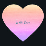 Watercolor Rainbow Heart "With Love" Sticker<br><div class="desc">Brighten someone's day with this charming "With Love" heart sticker. Created by 7-year-old artist Nina, this design features a beautiful hand-painted watercolor rainbow pattern with soft pastel transitions. The elegant script message makes it a perfect finishing touch for gift wrapping, greeting cards, or wedding favors. This heartfelt piece of art...</div>