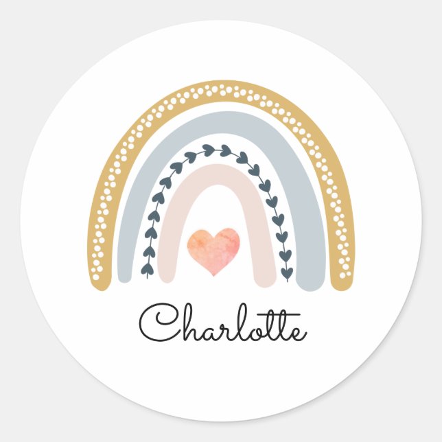 Watercolor Rainbow Kid's Sticker (Front)