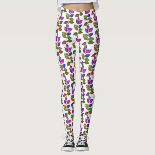 Watercolor Rainbow Leaves Leggings