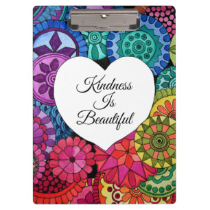 Watercolor Rainbow Mandala With Heart Clipboard