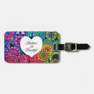 Watercolor Rainbow Mandala With Heart Luggage Tag
