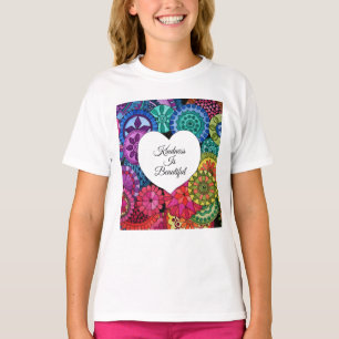 Watercolor Rainbow Mandala With Heart T-Shirt