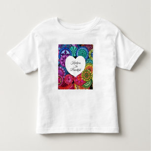 Watercolor Rainbow Mandala With Heart Toddler T-Shirt