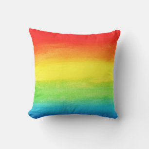 Watercolor Rainbow Ombre Red Blue Mum Birthday Cushion
