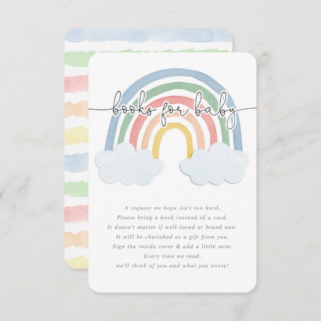 Watercolor rainbow pastel books for baby enclosure (Front/Back)