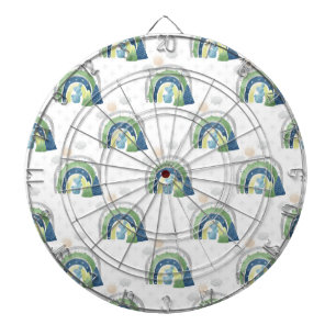 Watercolor Rainbow Pattern Dartboard