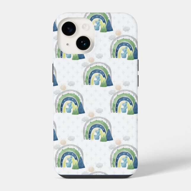 Watercolor Rainbow Pattern iPhone Case (Back)