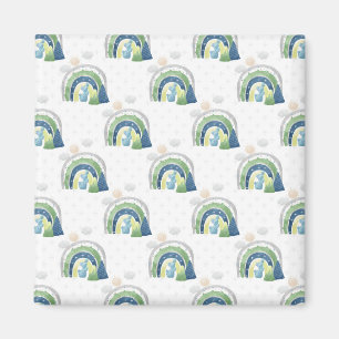 Watercolor Rainbow Pattern Magnet
