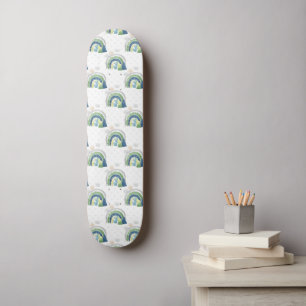 Watercolor Rainbow Pattern Skateboard