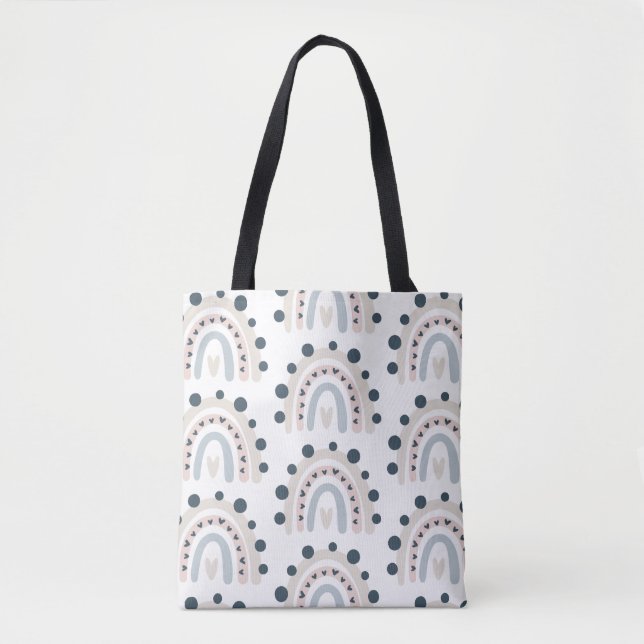 Watercolor Rainbow Pattern Tote Bag (Front)