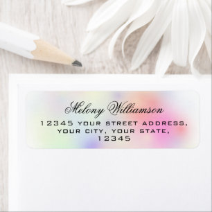 Watercolor Rainbow Pink Return Address Label