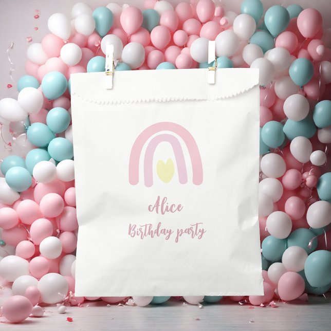 Watercolor rainbow pink yellow  Birthday  Favour Bag (Creator Uploaded)