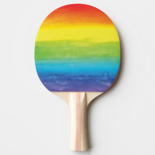 Watercolor Rainbow Pride Bright Vibrant Ping Pong Paddle