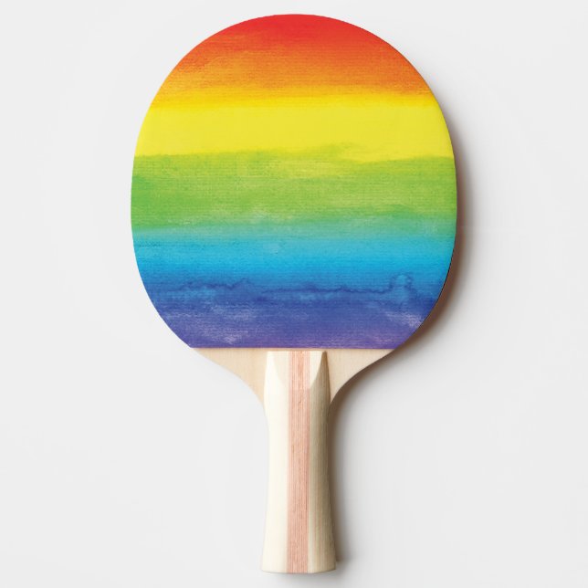 Watercolor Rainbow Pride Bright Vibrant Ping Pong Paddle (Front)