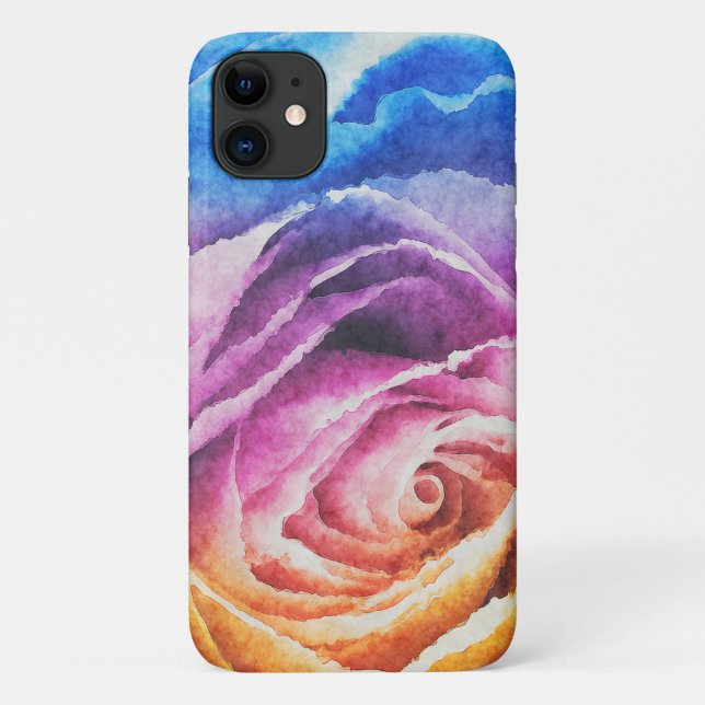 Watercolor Rainbow Rose Case-Mate iPhone Case (Back)
