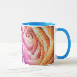 Watercolor Rainbow Rose Mug