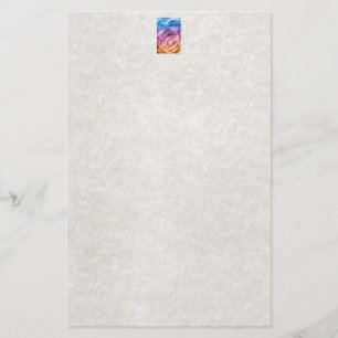 Watercolor Rainbow Rose Stationery