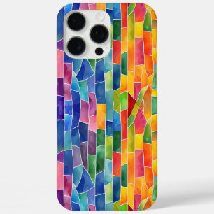 Watercolor Rainbow Stained Glass iPhone 16 Pro Max Case