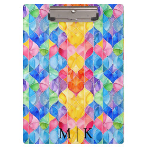 Watercolor Rainbow Stained Glass Clipboard