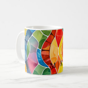 Watercolor Rainbow Stained Glass Coffee Mug