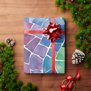 Watercolor Rainbow Stained Glass Wrapping Paper