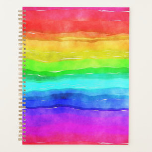 Watercolor Rainbow Stripes Design Planner