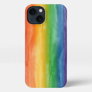 Watercolor Rainbow Stripes iPhone 13 Case