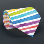 Watercolor Rainbow Stripes Modern Bright Office Tie<br><div class="desc">Watercolor Rainbow Stripes Modern Bright Office neck tie that's perfect for a boss or coworker as a gift. It makes a great retirement gift</div>