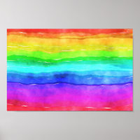 Watercolor Rainbow Stripes