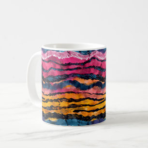 Watercolor Rainbow Tiger Stripes Coffee Mug