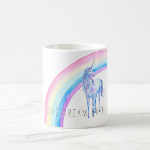 Watercolor Rainbow Unicorn Coffee Mug