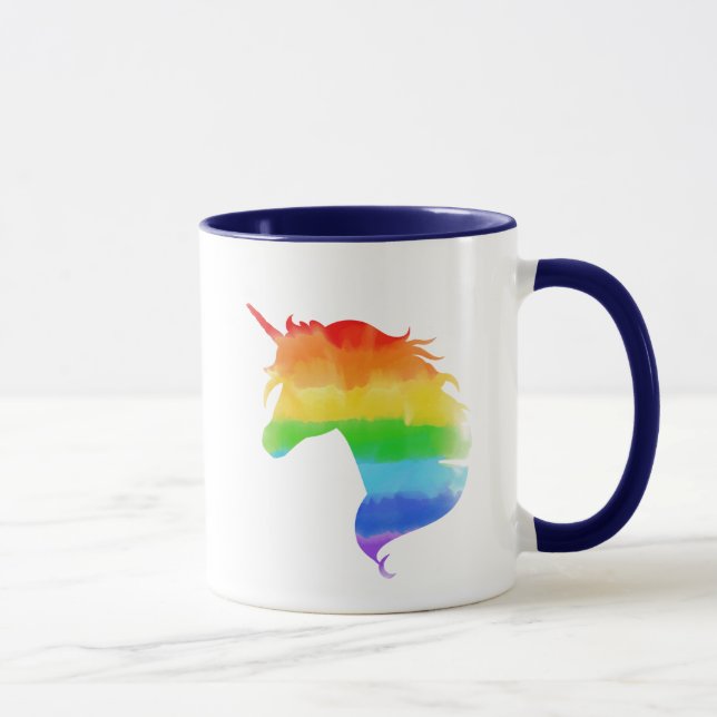 Watercolor Rainbow Unicorn Mug (Right)