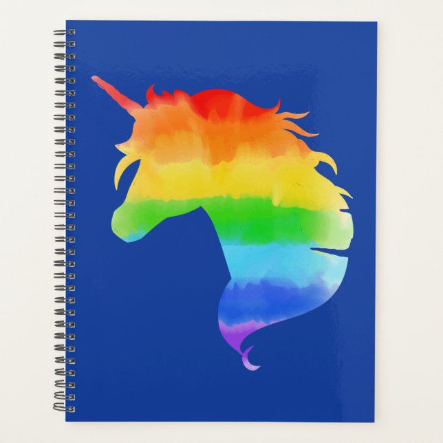 Watercolor Rainbow Unicorn Planner (Front)