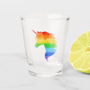 Watercolor Rainbow Unicorn Shot Glass