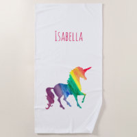 Watercolor Rainbow Unicorn Silhouette Personalised